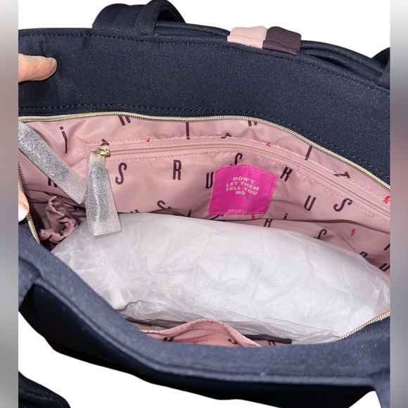 NEW ~ Stella & Dot Crush It Bow Tote in navy blue with Bow Accent Zip closure - Picture 9 of 12